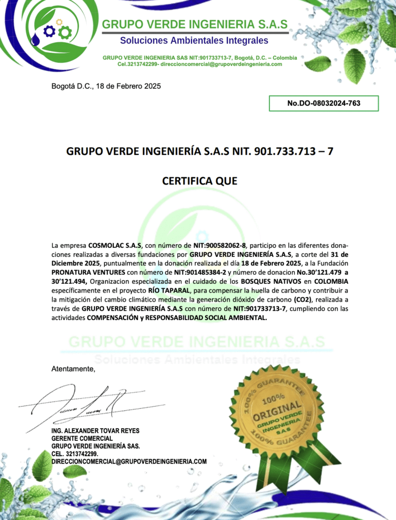 Certificación ambiental cosmolac